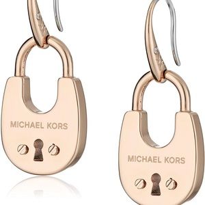 Michael Kors Cityscape Padlock Earrings in Rose Gold